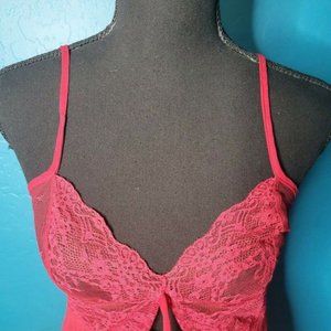 Claires Rose Small Sheer Red Babydoll Lingerie And Matching GString NWT